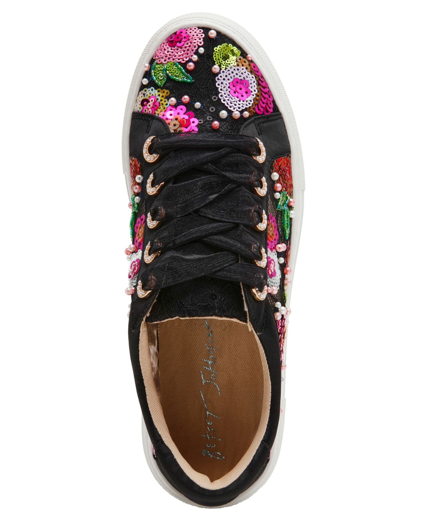 Женские кроссовки Betsey Johnson Bonny Lace-Up, цвет: Чёрный с принтом — фото 4