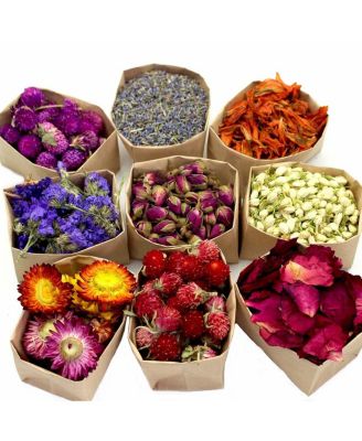 9 bags Dried Flowers Set for Candle Making Soap DIY