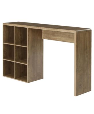 70.9-Inch Bar Table with 6 Cubbies Storage, Narrow Long Counter Height Pub Table, Rectangular Farmhouse High Top Home Bar Unit