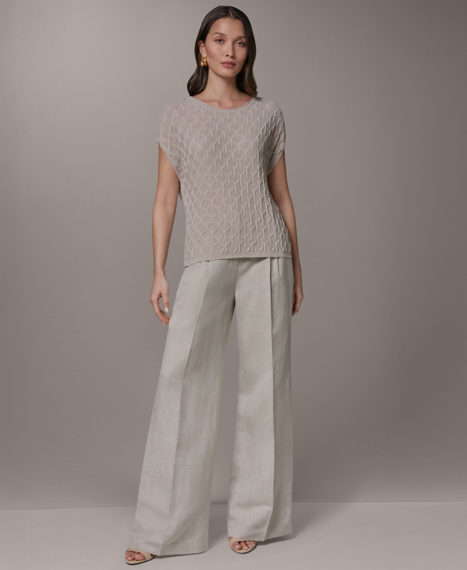 Women's Short-Sleeve Scoop Neck Sweater