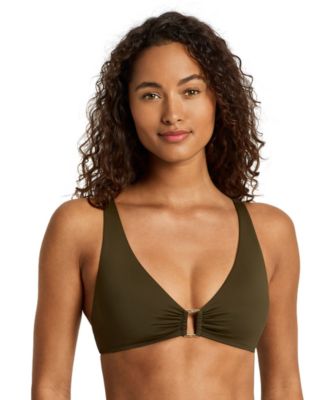 Women's Ring Over-The-Shoulder V-Neck Bikini Top