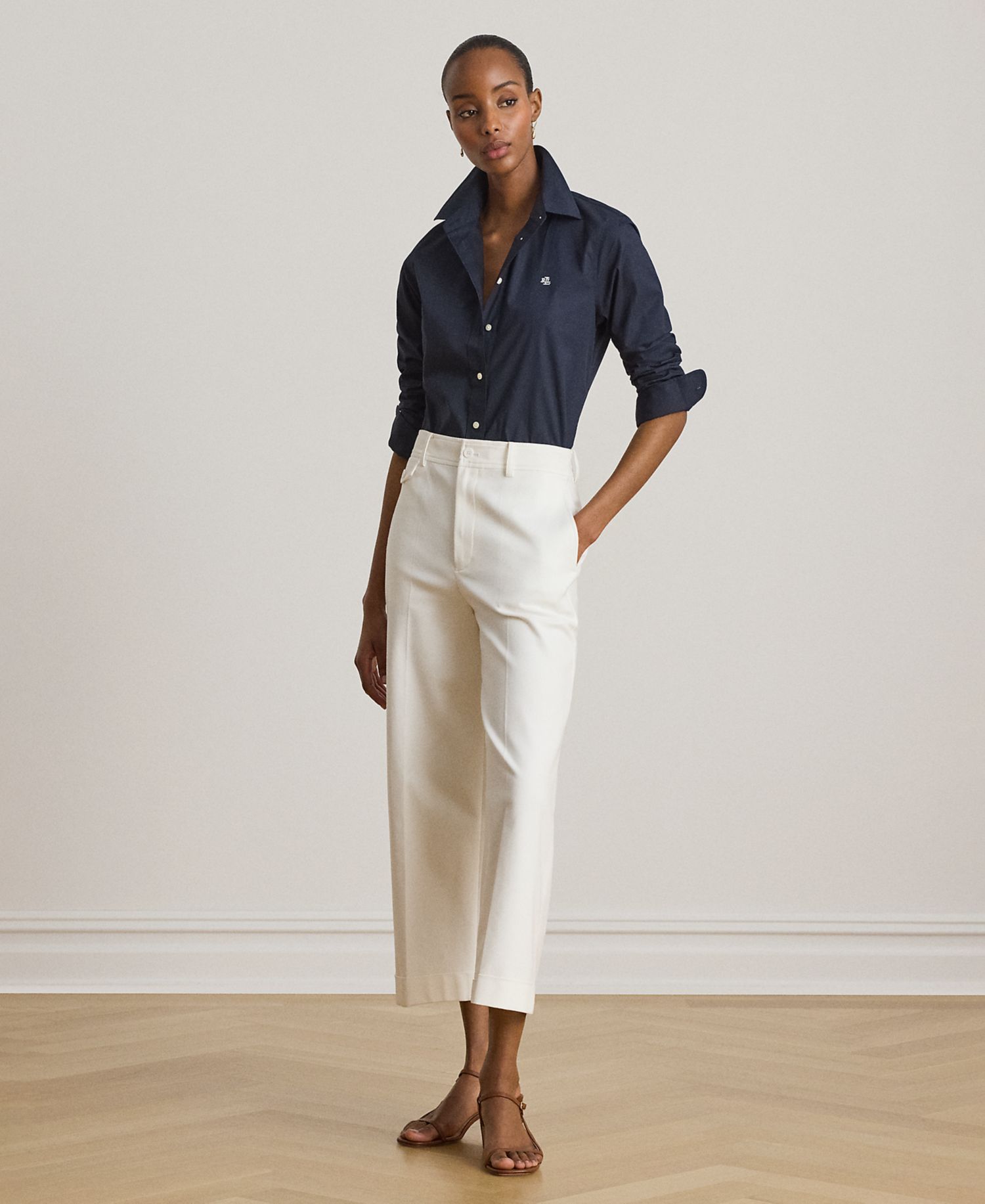 Petite Cropped Wide-Leg Pants