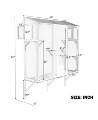 Outdoor Cat Catio Enclosure Patio House With Platforms For 1-3 Cats