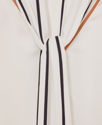 Women's Tipped Tie-Neck Blouse