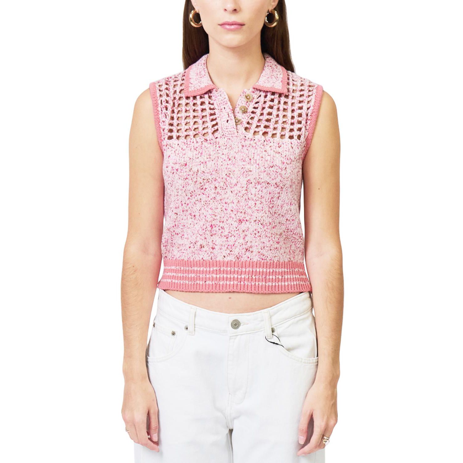 Women's Clover Sleeveless Mesh Polo