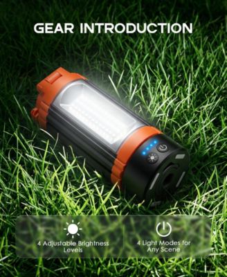 Rechargeable 10000mAh Camping Light Cordless Work Light with Detachable Stand 6.5 ft Max Height, 3 LED Lamp Heads, 2500 Lumens Emergency Flashlight