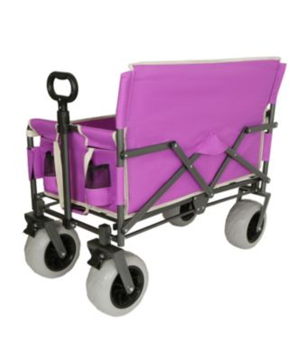 3-in-1 500lbs Convertible Folding Storage Wagon Utility Carts - Bench Seat w/ 180L Capacity, All-Terrain Wheels