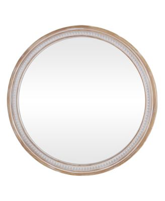 30 Inch Round Farmhouse Wall Mirror Rustic Boho Circle Decorative Mirror for Bathroom Vanity Living Room Entryway Wall Mounted