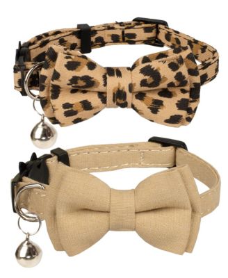 Breakaway Cat Collar with Bell Detachable Bowtie Adjustable Safety for Small Pets