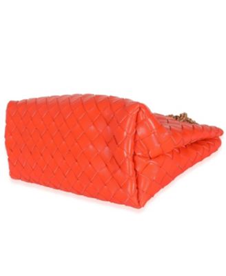Orange Nappa Intrecciato Small Andiamo With Chain