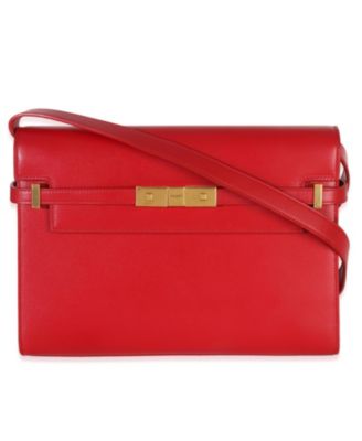 Red Calfskin Medium Manhattan Shoulder