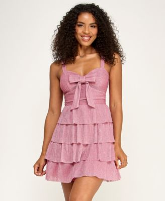 open lace back dress Stylish Hot Pink Dress main image 1