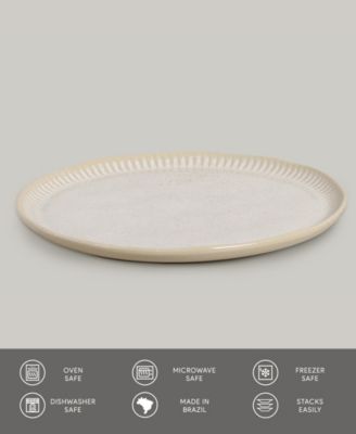 Stoneware Linhas Dinner Plates, Set of 6