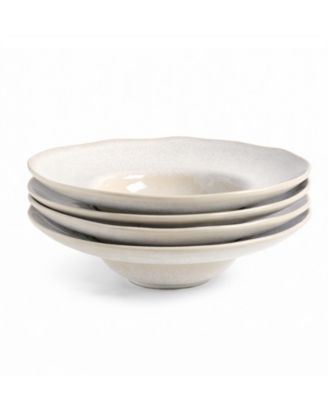11.02" Stoneware Deep Rim Plates, Set of 4