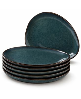 Stoneware Oval Dinner Plates, Set of 6