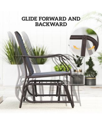 Set of 3 Rocking Glider Chair w/ Table Mesh Patio Outdoor Furniture