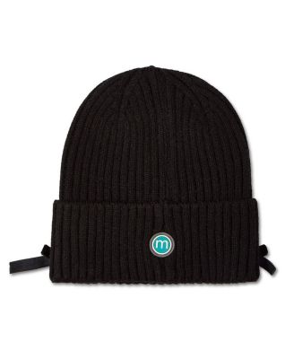 Kids Ribbed "All-Over Bows" Rayon-Blend Cuffed Beanie