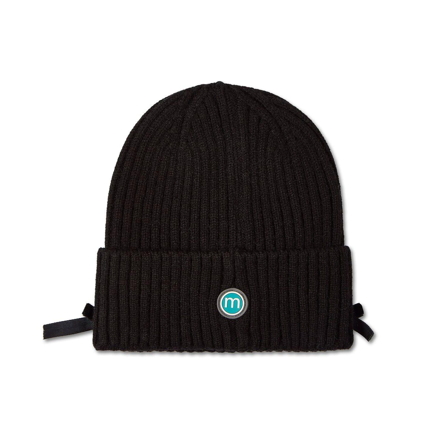 Детская шапка MeMoi Ribbed "All-Over Bows" Rayon-Blend Cuffed Beanie, цвет: Чёрный — фото 3