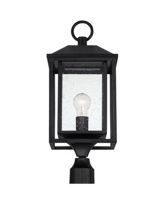 Califa 21 3/4" Black and Seeded Glass Pier Mount Light