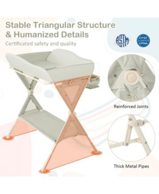 Baby Diaper Changing Table with Water Basin and Wheels