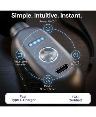 Pulse Go Portable Massage Gun with Adjustable Intensity and Interchangeable Heads for Targeted Muscle Relief