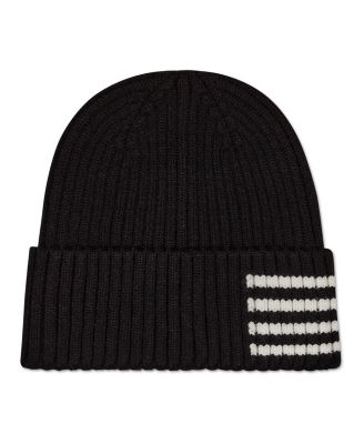 Kids Cozy Side-Stripe Ribbed Rayon-Blend Knit Beanie