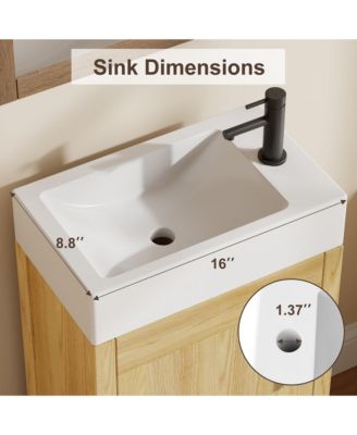 30" Bathroom Vanity with Sink, Freestanding Bathroom Sink Cabinet with 2 Soft-Closing Doors and Large Storage Drawer, Wood Vanity Cabinet