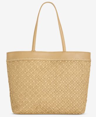 Crochet Straw E/W Large Tote