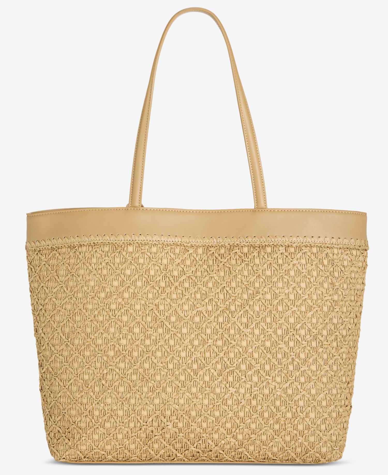 Crochet Straw E/W Large Tote