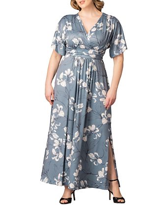 Plus Size Vienna Kimono Sleeve Long Maxi Dress