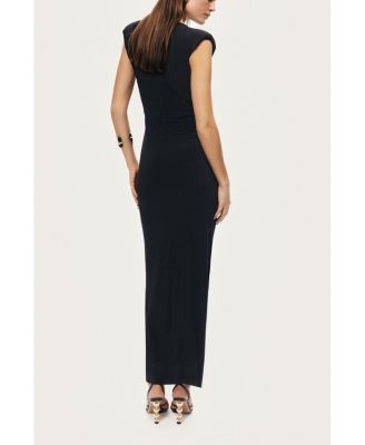 Women's Ruched Side-Slit Maxi Dress