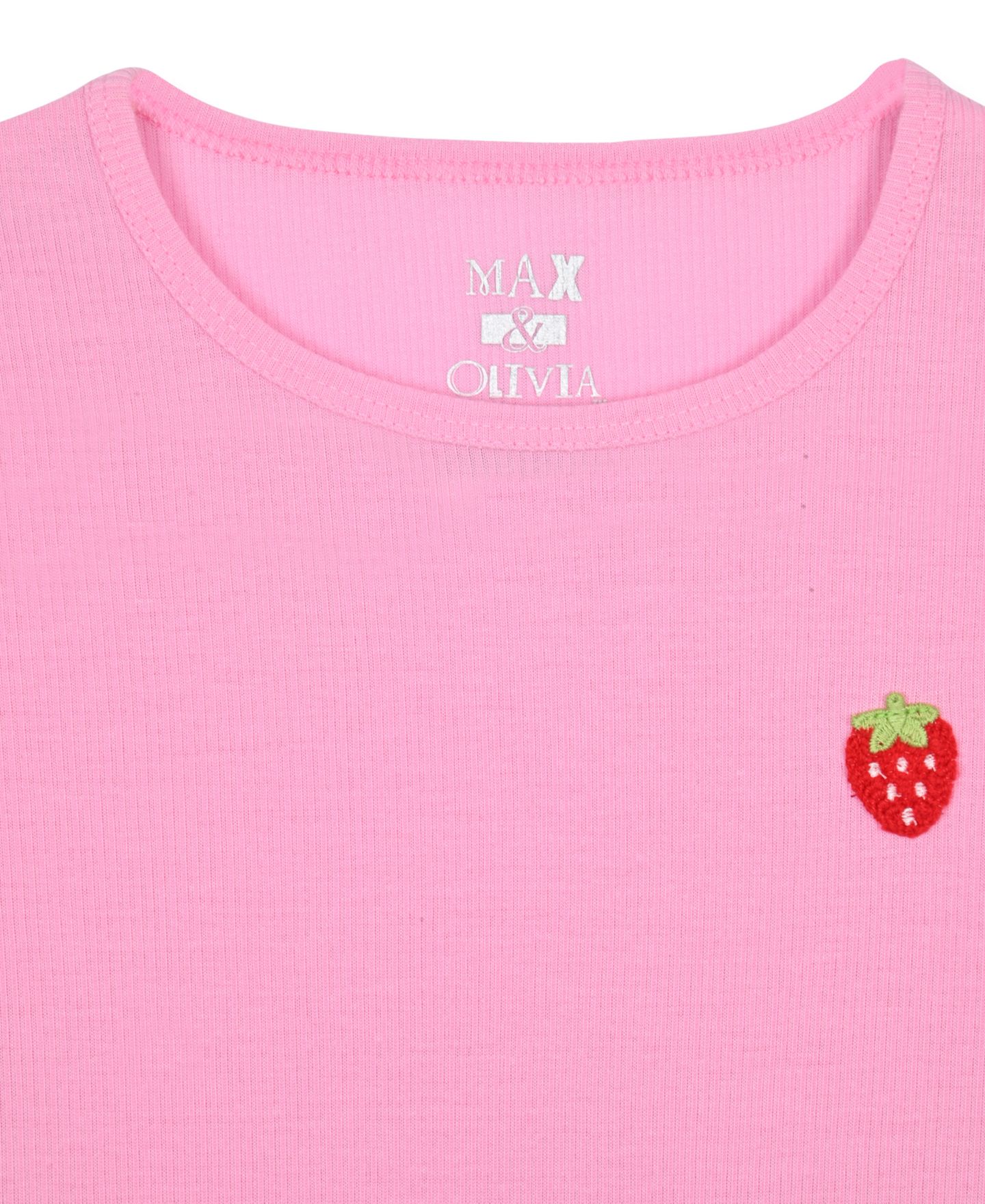 Комплект Max & Olivia Sweet Dreams Strawberry Print Top and Shorts, 2-Piece Set для девочек, цвет: Розовый — фото 2