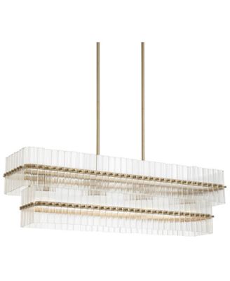 Possini Euro Emerson 36"W Matte Brass 4-Light Linear Island Pendant