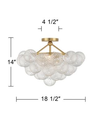 Possini Euro Albaro 18 1/2"W Soft Gold and Glass 2-Light Ceiling Light