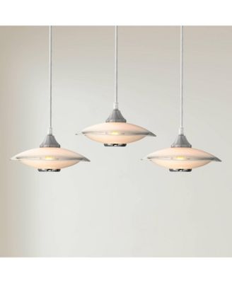 Possini Euro Saucer 8"W Nickel and Glass LED Mini Pendant Set of 3