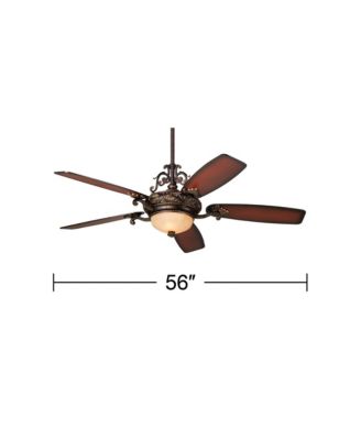 56" Casa Esperanza Teak LED Ceiling Fan with 12" Rod