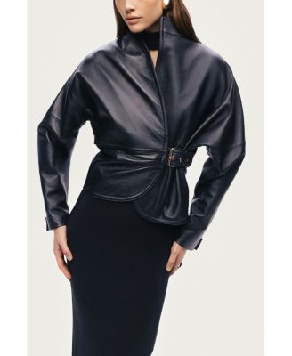 Women's Leather Wrap Jacket