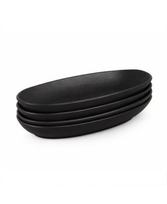 Stoneware Large Deep Oval Platters, Set of 4