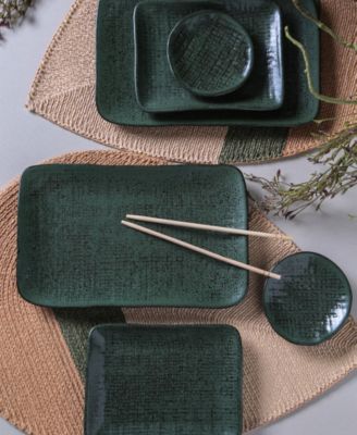 7" Stoneware Rectangular Juta Platters, Set of 4