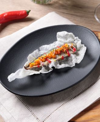 Stoneware Oval Dessert Plates, Set of 6