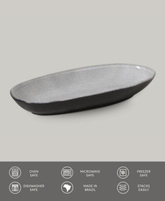 Stoneware Large Deep Oval Platters, Set of 4
