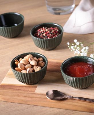 Stoneware Linhas Ramekins, Set of 6