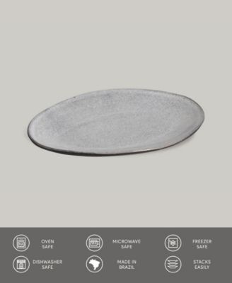 Stoneware Oval Dessert Plates, Set of 6