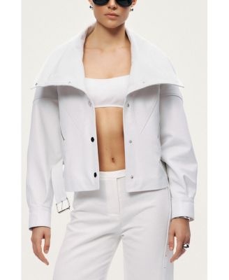 Women's High-Neck Belted Jacket