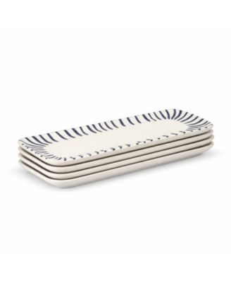Stoneware Rectangular Platters, Set of 4
