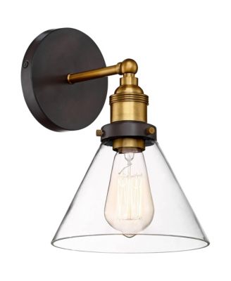 Burke Industrial Modern Wall Light Sconces Set of 2  Hardwire LED Clear Glass for Bedroom Bathroom Home