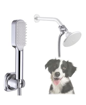 Aronkl Dog Shower Attachment Handheld Sprayer Diverter Wall Mount Universal Pet Bath Tool - Silver 132$
