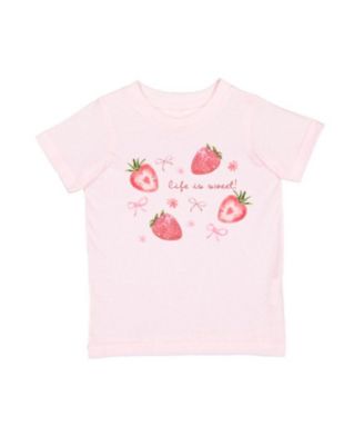 Little Girls Life Is Sweet Strawberry Short Sleeve T-Shirt