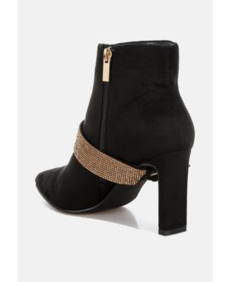Rag and Co Womens Asagao Diamante and Rhinestones Strap Boots