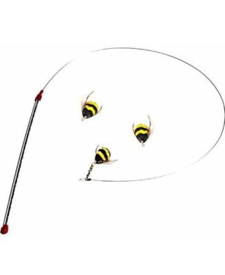 Da Bee Teaser Wand Two Extra Attachments Flexible Wire Interactive Cat Toy Value Pack